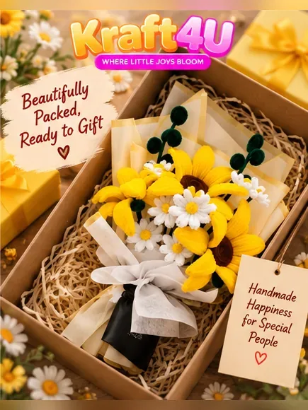 Sunshine Daisy Bouquet packed in its gift box